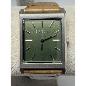Breda Virgil 1736J New Battery Unisex Tank Watch 26MM 7.75" Leather Band